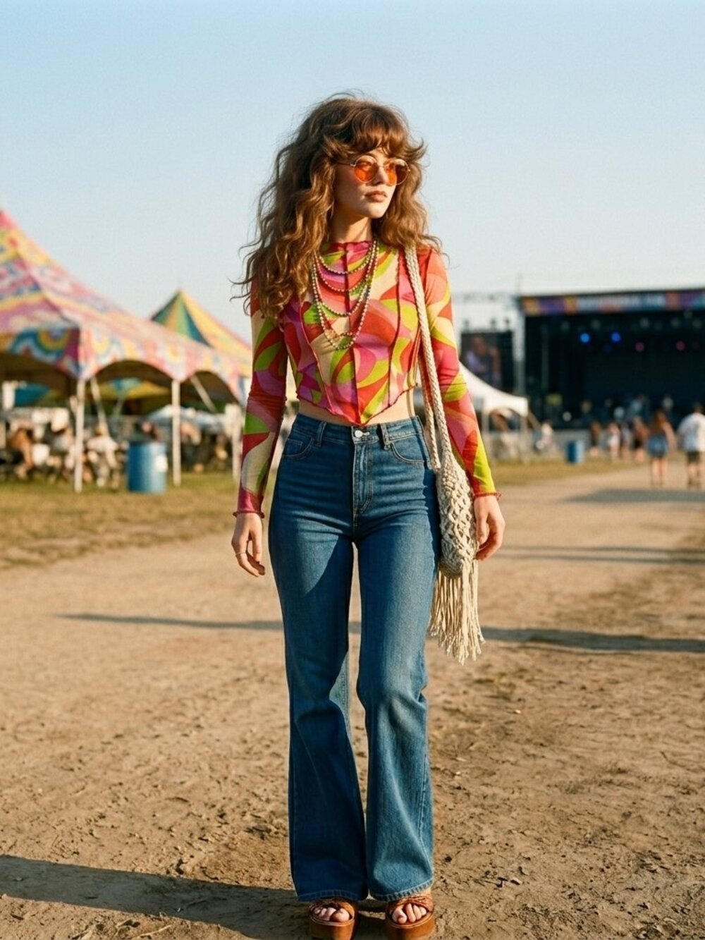 Hot Kiss Mesh Colorful Top